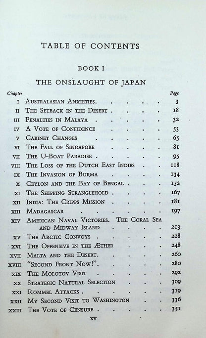 The Second World War Volumes I to V by Winston Churchill: 1948 Hardback Set