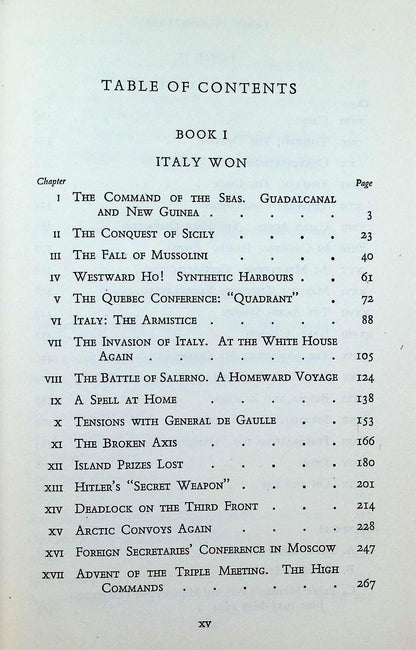 The Second World War Volumes I to V by Winston Churchill: 1948 Hardback Set