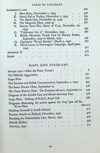 The Second World War Volumes I to V by Winston Churchill: 1948 Hardback Set