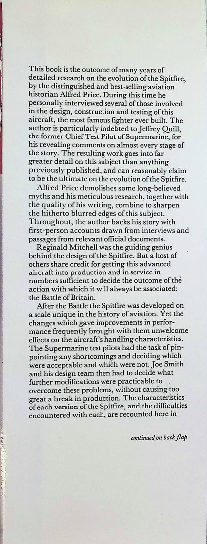 The Spitfire Story: Alfred Price 1982 1st edition hardback