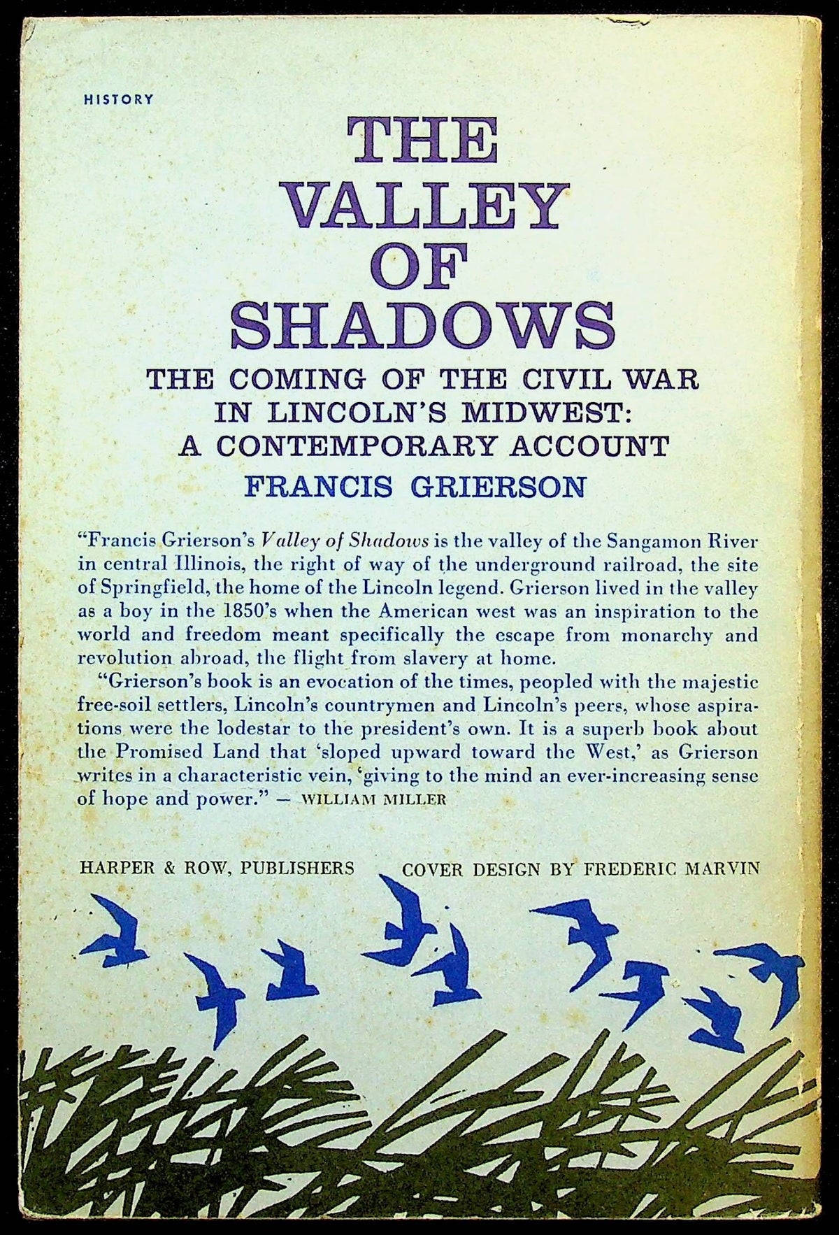 The Valley of Shadows by Francis Grierson:The Coming of the Civil War: 1966 Reprint PB