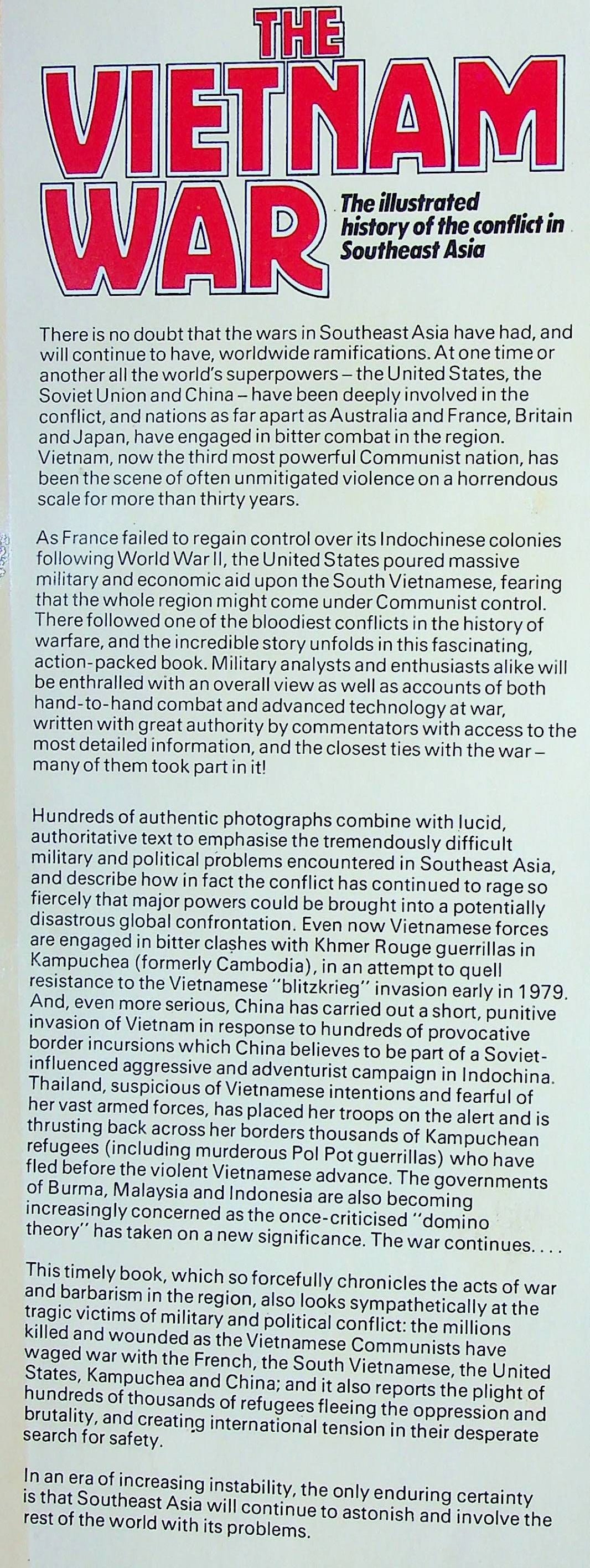 The Vietnam War: The Illustrated History 1979 Large Format Hardback with DJ