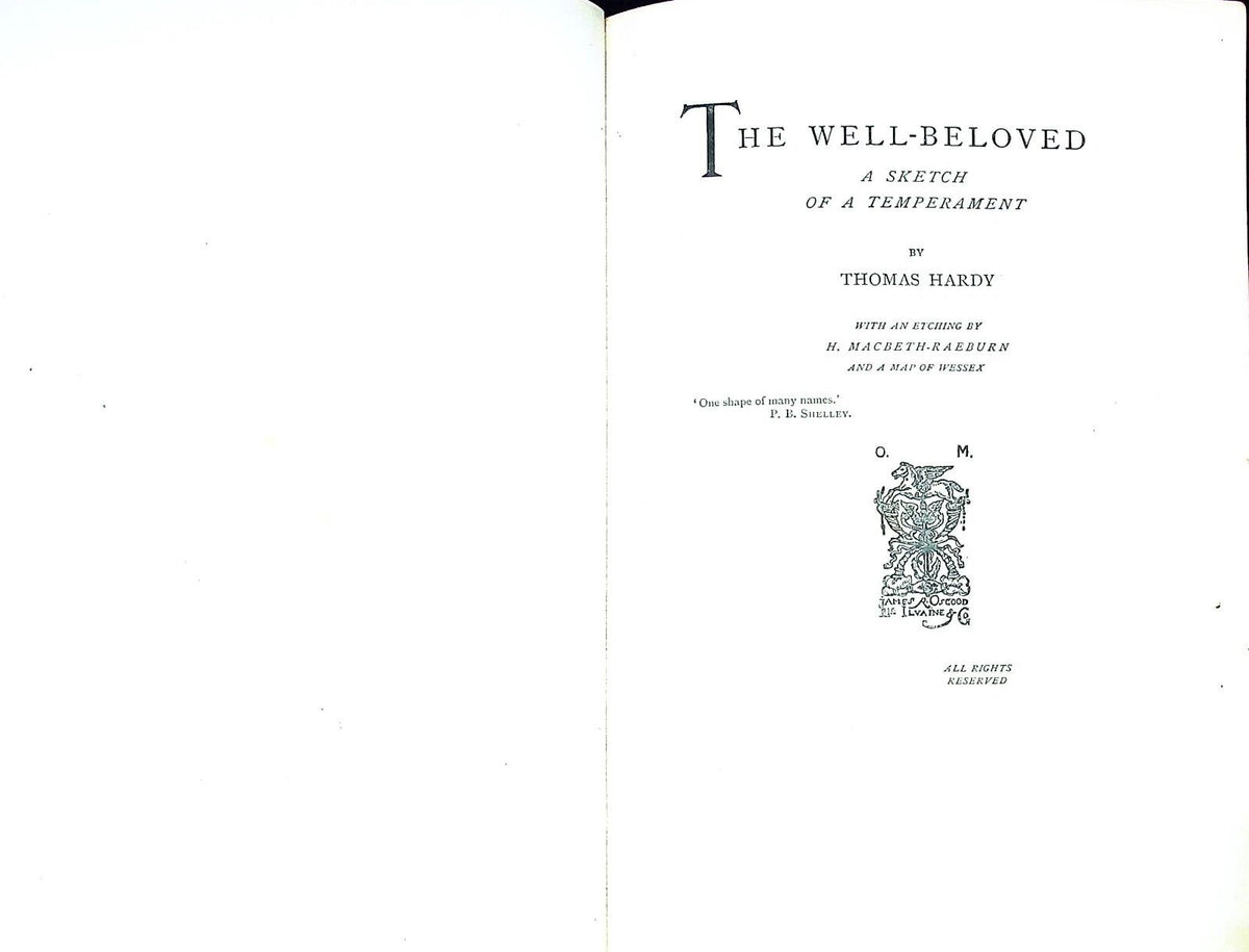 The Well-Beloved by Thomas Hardy: 1897 1st Edition Hardback