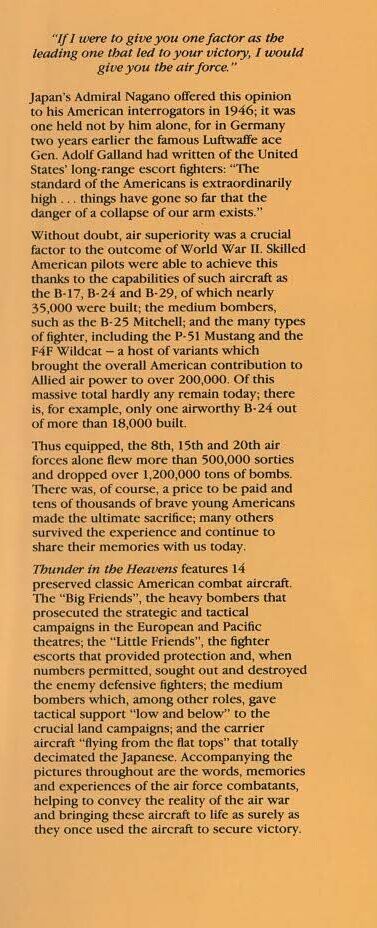 Thunder in The Heavens by Martin Bowman: 2002 Hardback