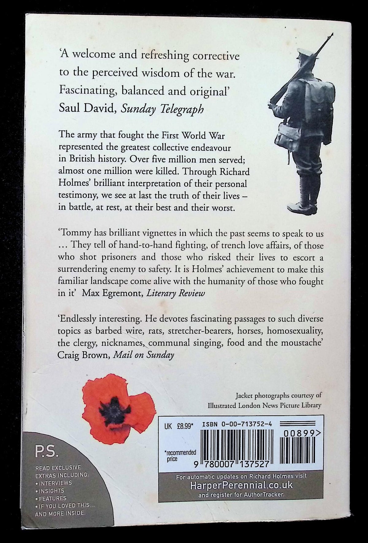 Tommy; The British Soldier on The Western Front 1914-1918 by Holmes: NEW 2005 Softcover PB