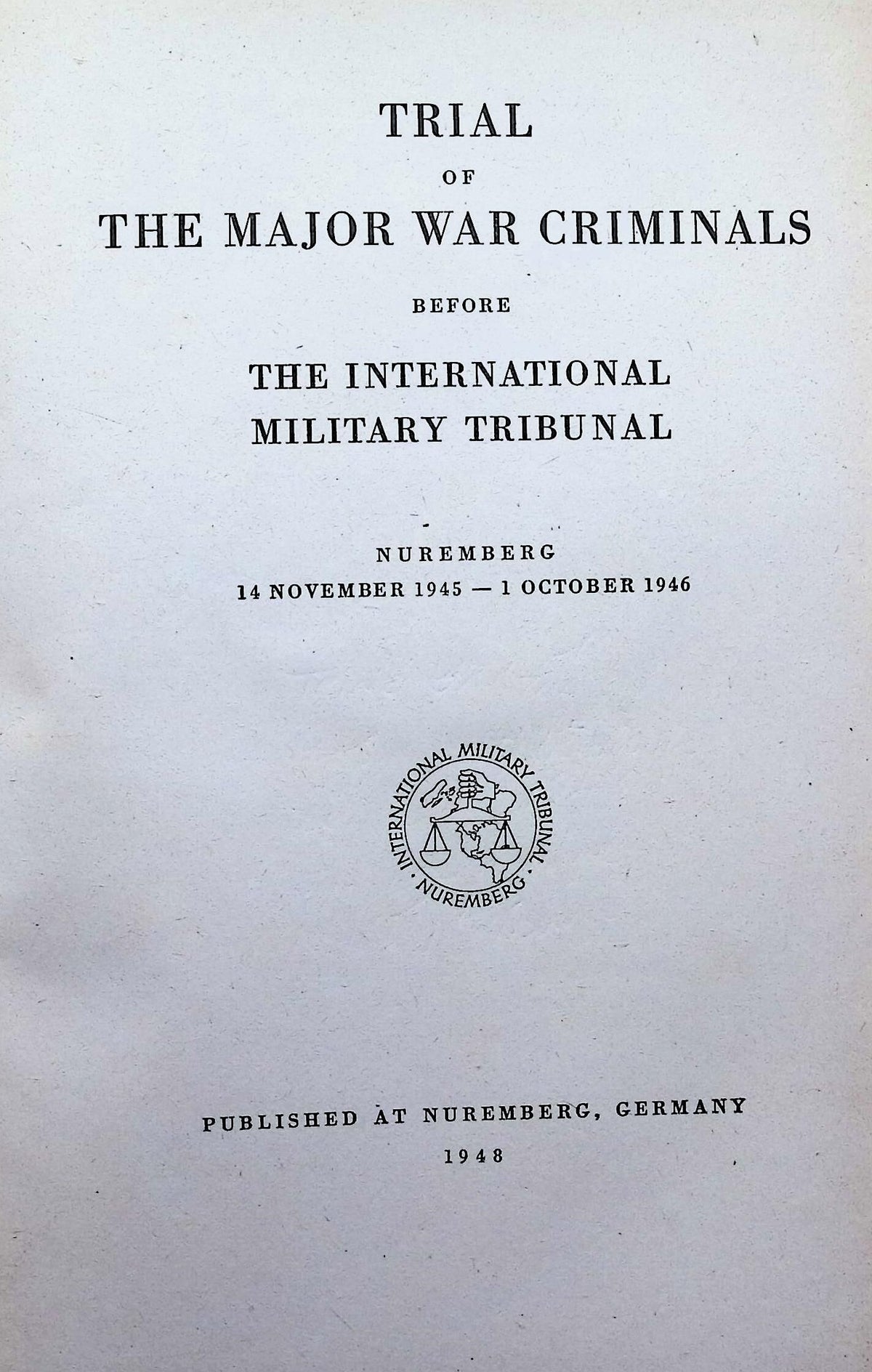 Trial of The Major War Criminals Before The International Military Tribunal XVII: 1948 HB