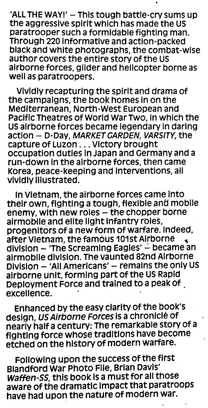 United States Airborne Forces 1940-1986 by Leroy Thompson: NEW 1986 1st Ed. Hardback