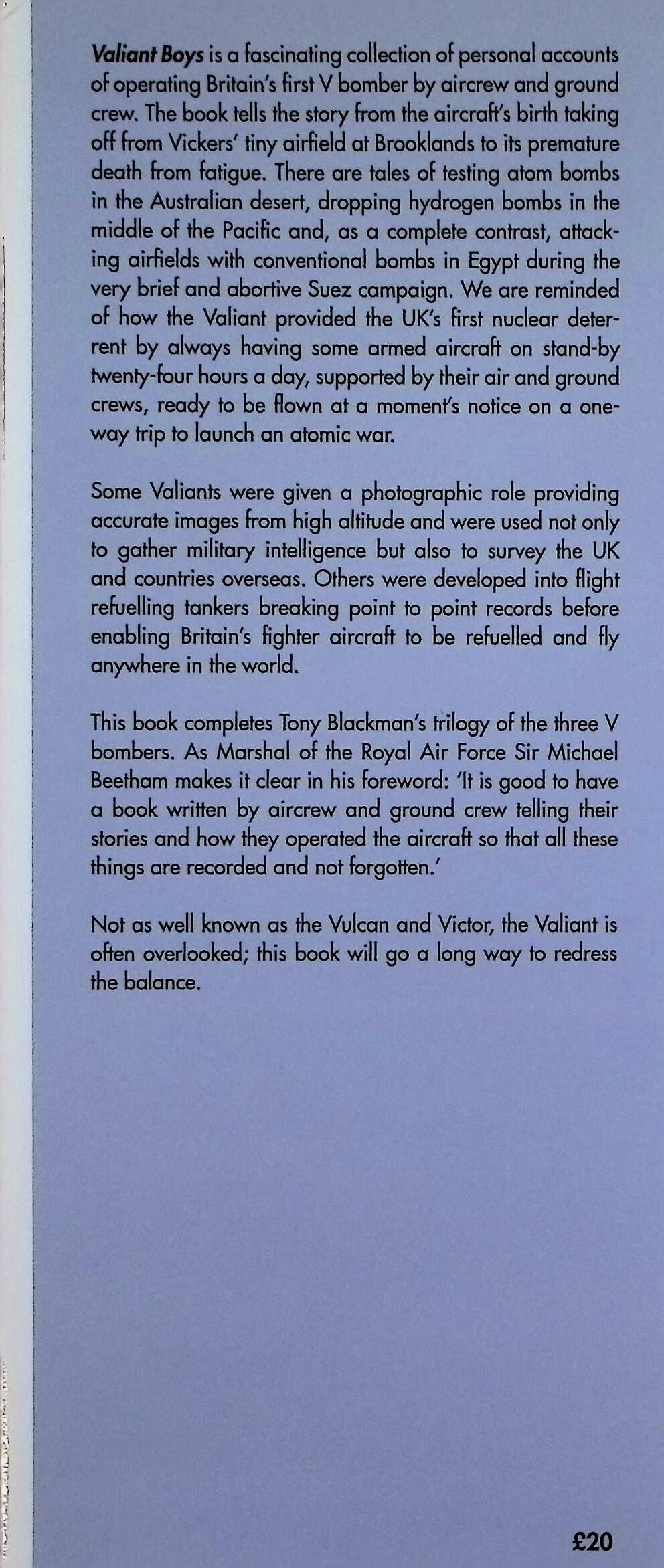 Valiant Boys: Tony Blackman & Anthony Wright 2018 hardback