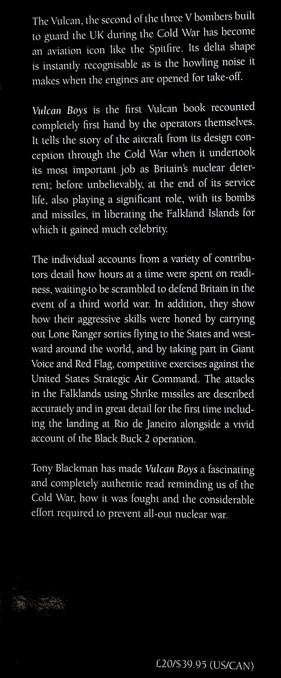 Vulcan Boys: Tony Blackman foreword by Martin Withers 2018 hardback