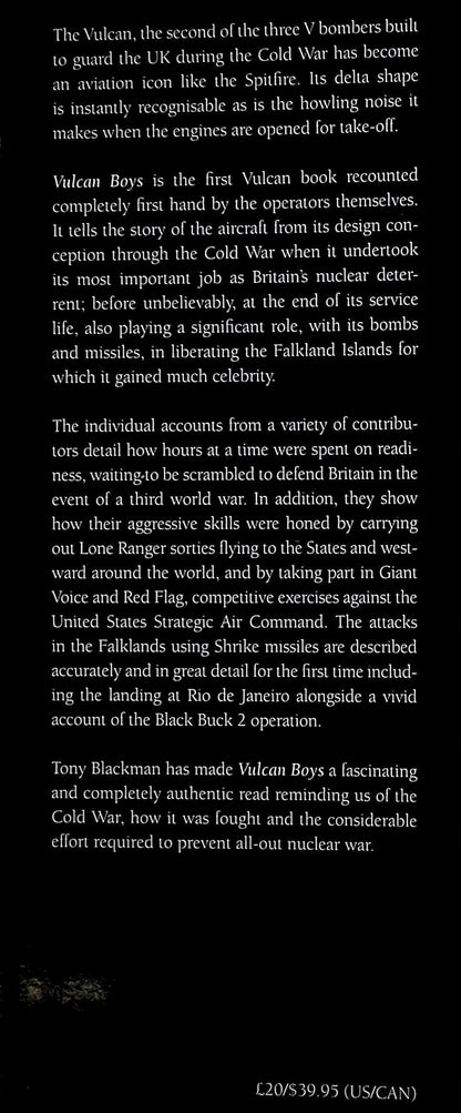 Vulcan Boys: Tony Blackman foreword by Martin Withers 2018 hardback