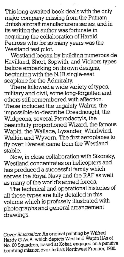 Westland Aircraft Since 1915: 1991 1st Edition Hardback