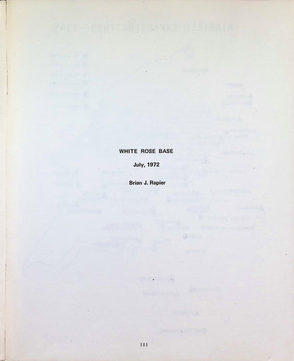White Rose Base: Brian Rapier Aero Litho Co. 1972 1st edition paperback
