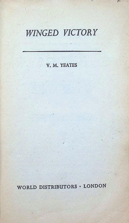 Winged Victory by VM Yeates: 1961 Paperback