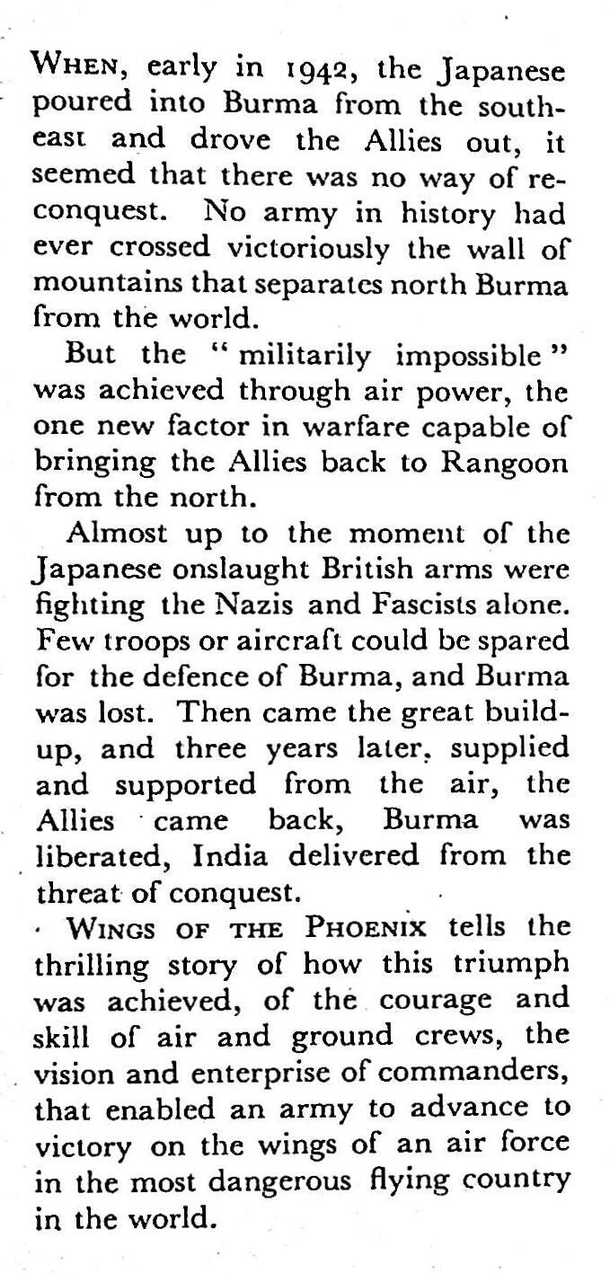 Wings of The Phoenix: Anonn 1949 1st edition hardback