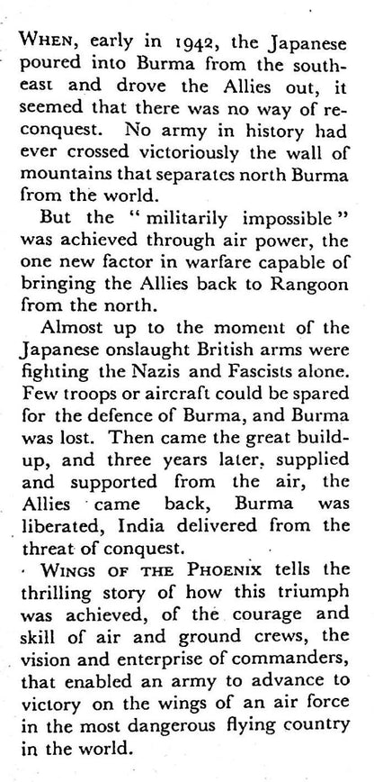 Wings of The Phoenix: Anonn 1949 1st edition hardback
