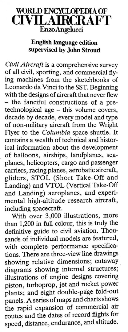World Encyclopedia of Civil Aircraft: Enzo Angelucci 1984 Very Good