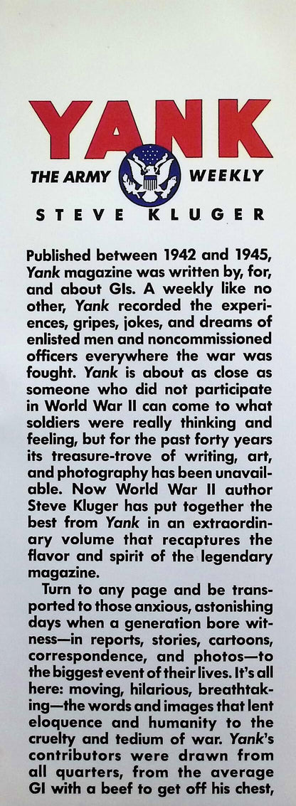 Yank; The Army Weekly by Steve Kluger: NEW 1991 Hardback
