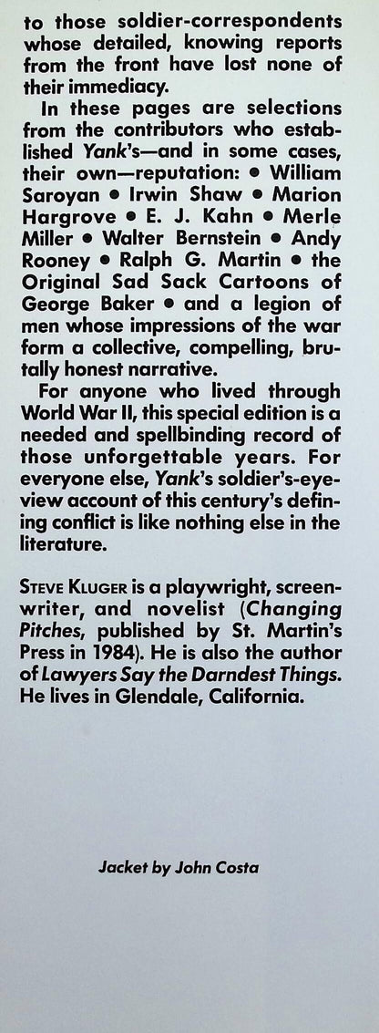 Yank; The Army Weekly by Steve Kluger: NEW 1991 Hardback